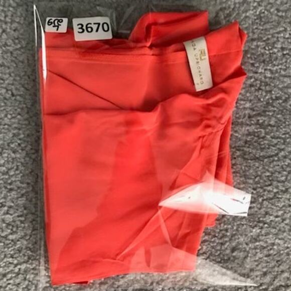 Amanda Uprichard Silk Blouse Wms Size P Orange Sleeveless Drape Front Modern lux - Picture 7 of 7